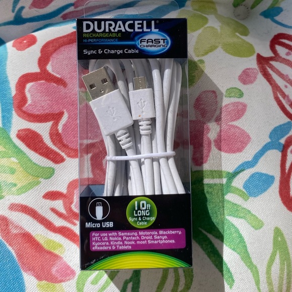 Duracell Sync Charge Micro USB Phone Charger 10 ft - Picture 4 of 10
